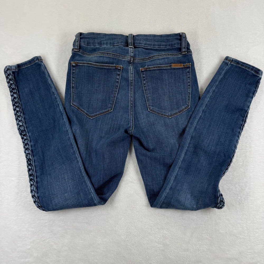 Joes Jeans The Charlie High Rise Skinny Ankle Braided Side Blue Jeans 25